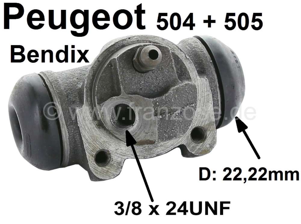 Peugeot - P 504/505, Radbremszylinder hinten rechts, System Bendix, Berline 04/75, GL-GR-DR-Diesel 0