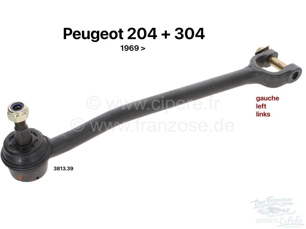Alle - P 204/304, Spurstange links, incl. Spurstangenkopf. Passend für Peugeot 204 + 304, ab Bau