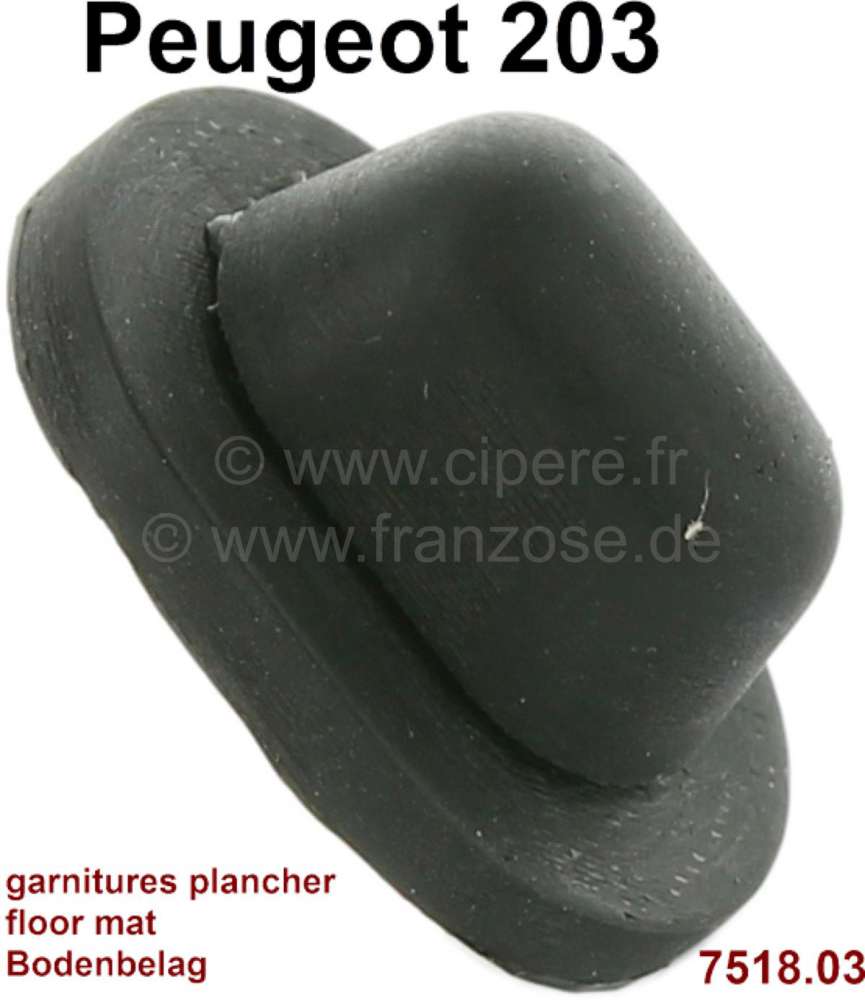 Sonstige-Citroen - P 203, Gummi (oval) für die Befestigung den Bodenbelag. Passend für Peugeot 203. Or. Nr.