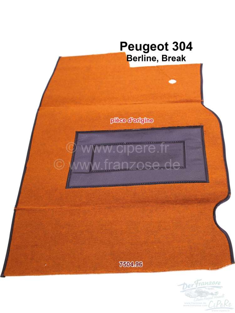 Peugeot - P 304, Teppichmatte vorne links. Farbe: Braun-Beige (Ambre 5324 ). Original Peugeot, kein 