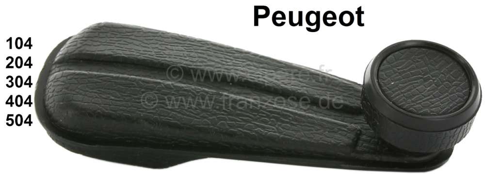 Peugeot - Fensterkurbel aus Kunststoff. Passend für Peugeot 104, 204, 304, 404, 504. Farbe: schwarz