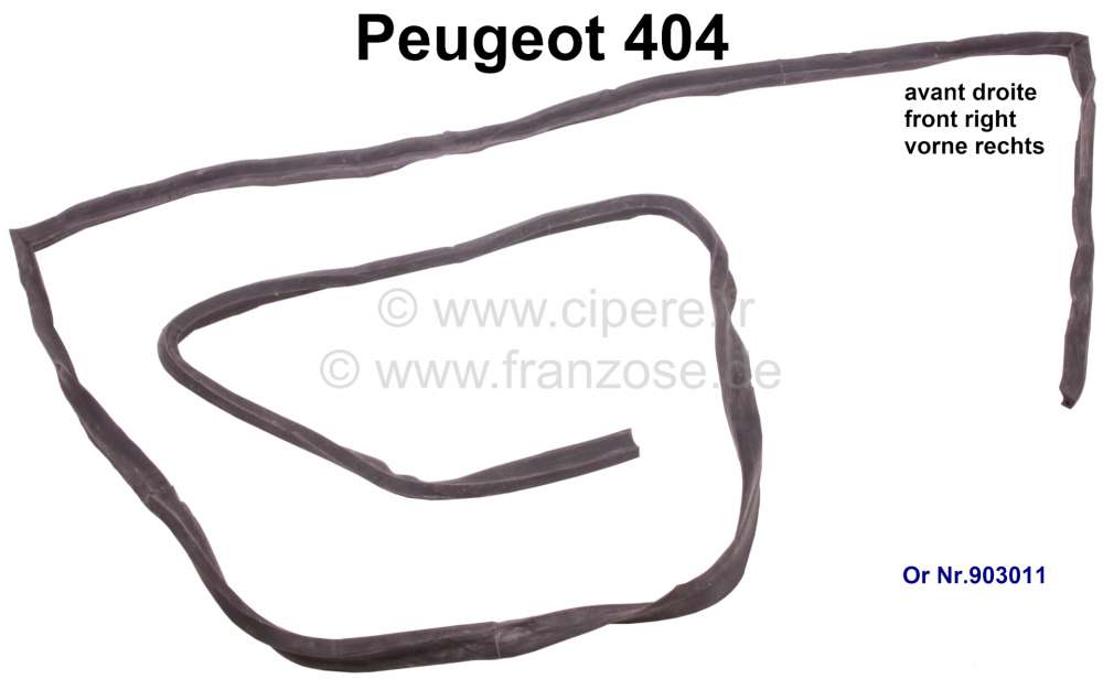 Peugeot - P 404, Türdichtung vorne rechts, türseitig! Or Nr.903011