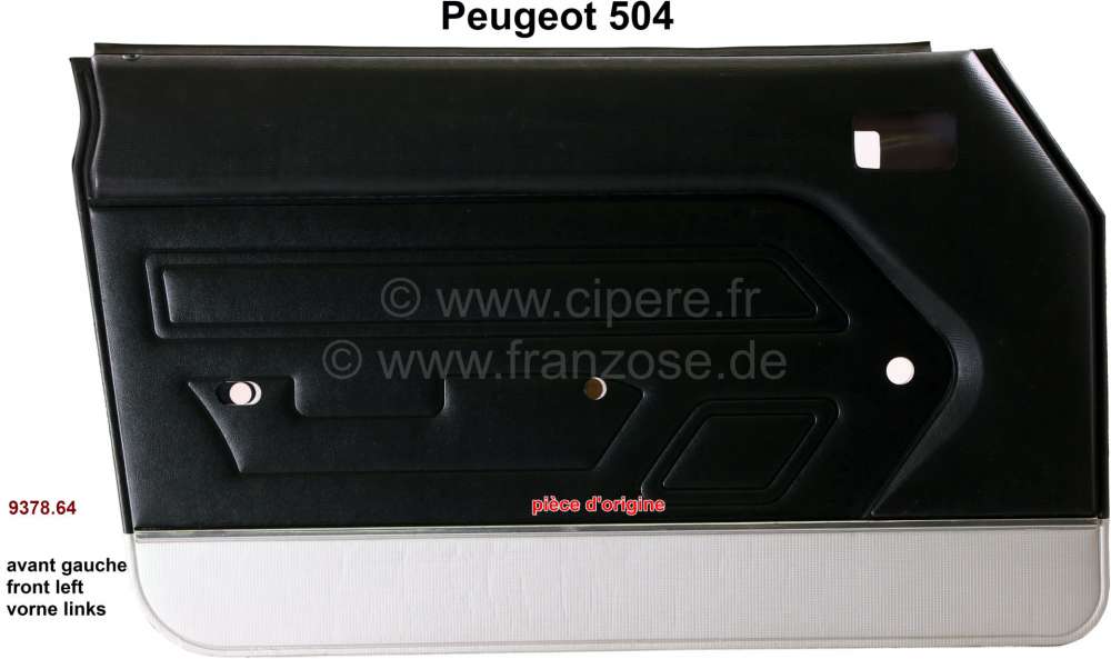 Peugeot - P 504, Türverkleidung vorne links. Passend für Peugeot 504. Material: Kunstleder. Farbe: