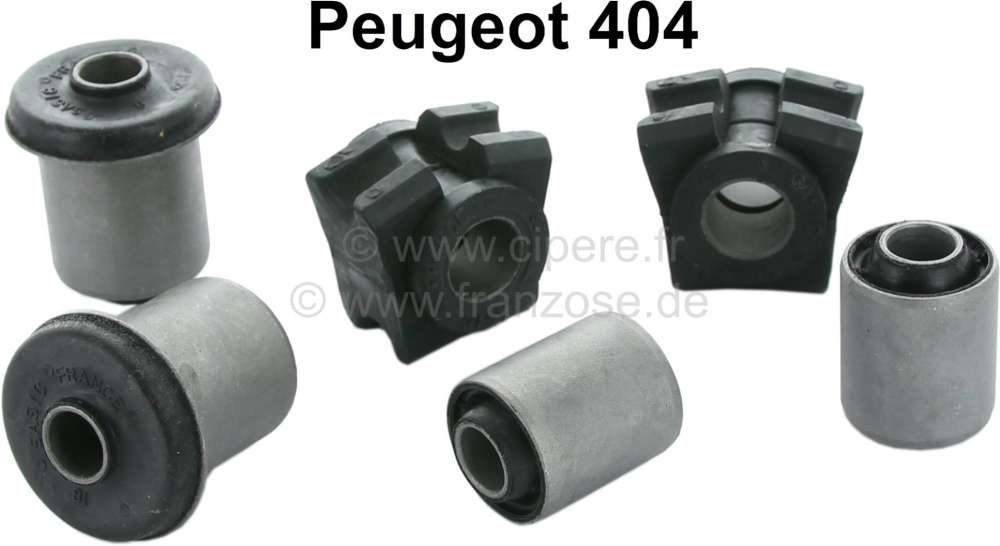 Peugeot - P 404, Vorderachs Gummi Reparatursatz (für Stabilisator). Passend für Peugeot 404.
