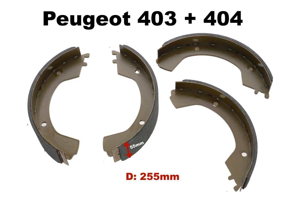 Peugeot - P 403/404, Bremsbacken vorne. Passend für Peugeot 403, alle Baujahre. Peugeot 404 ab Bauj