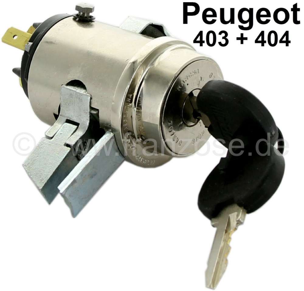 Alle - P 403/404, Zündschloss (im Armaturenbrett), passend für Peugeot 403 + 404 (erste Version