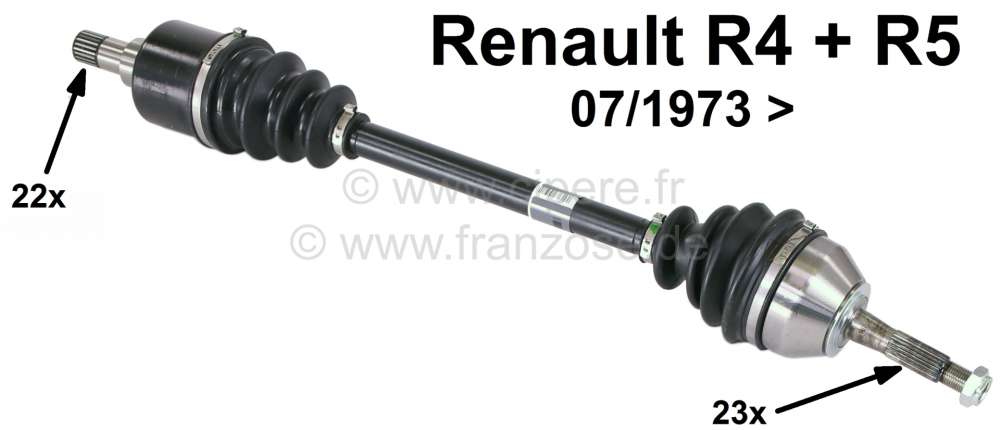 Renault - R4, Antriebswelle. Passend für Renault R4 + R5 (links + rechts passend), ab Baujahr 07/19