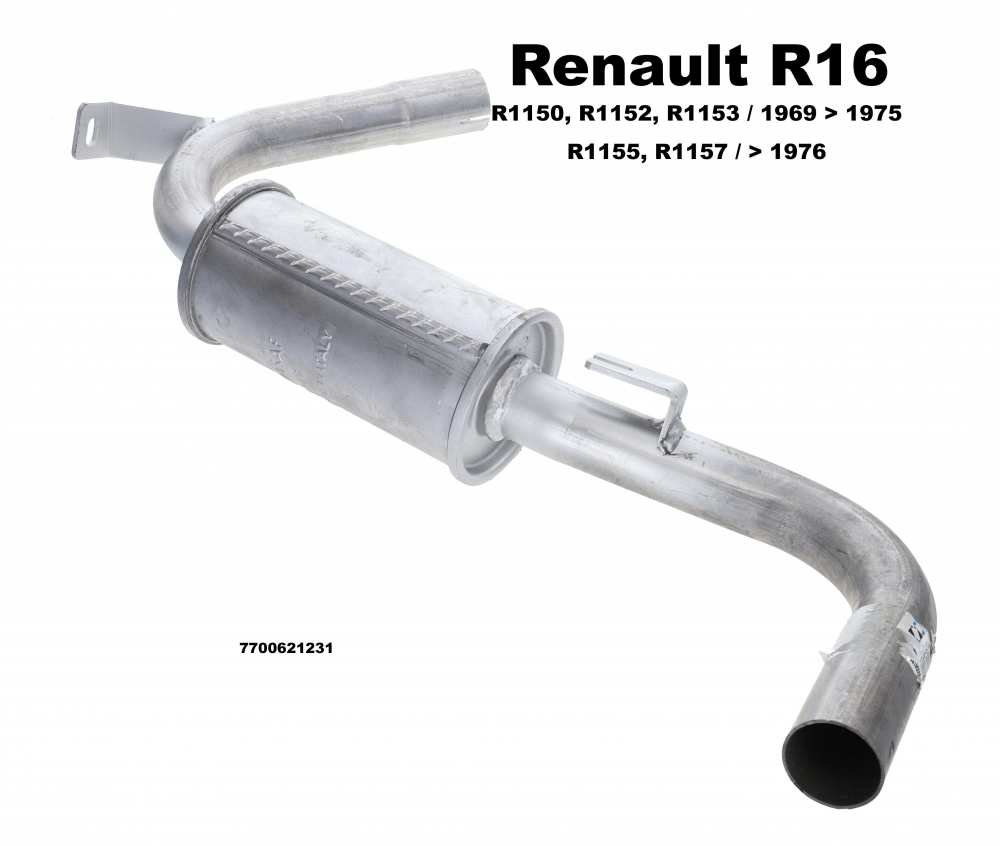 Renault - R16, R1150, R1152, R1153, R1155, R1157. Vorschalldämpfer (erster Schalldämpfer), passend