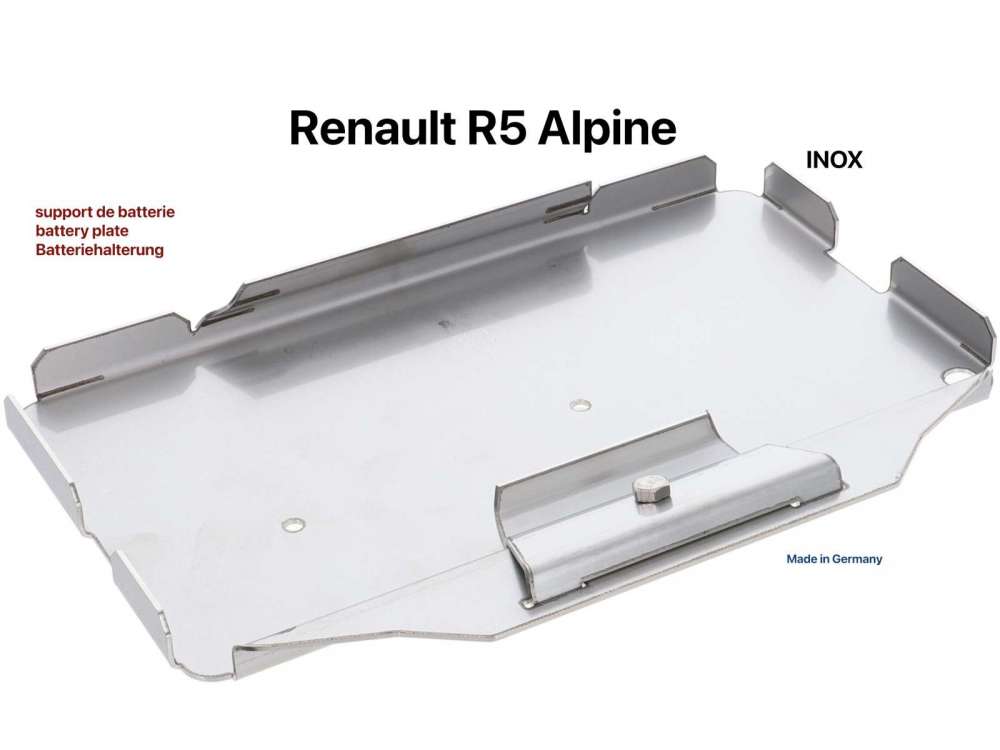 Renault - R5 Alpine, Batterie Blech (Batteriekonsole), angefertigt aus Edelstal. Passend für Renaul