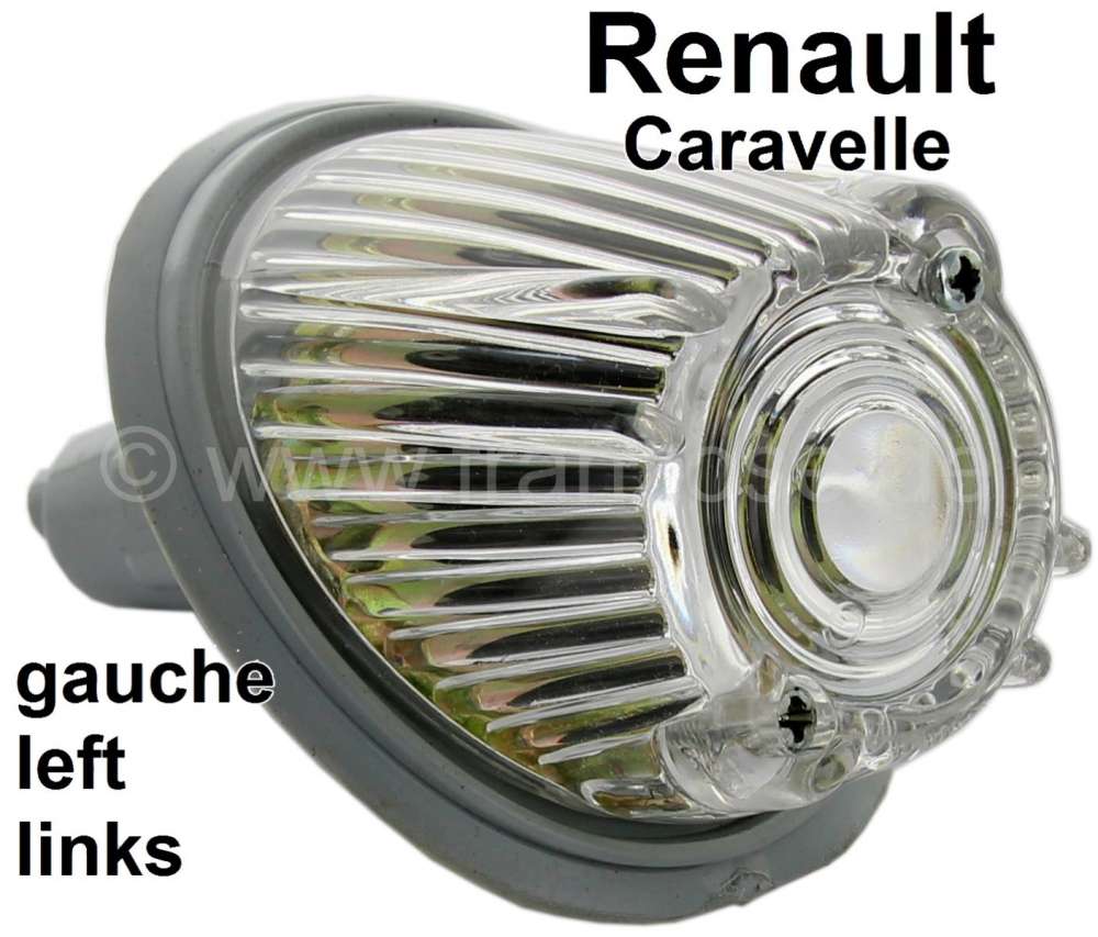 Citroen-2CV - Caravelle, Blinker, rund, vorne links (komplett mit Fassung). Passend für Renault Caravel