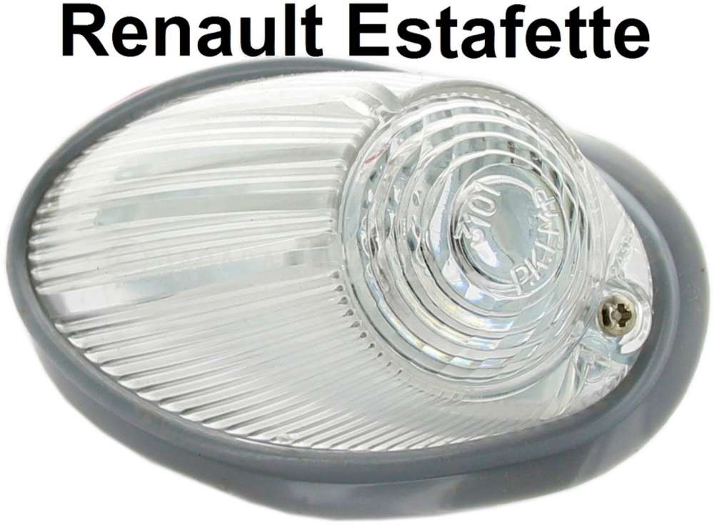 Renault - Estafette, Blinkerkappe vorne (mit Gummidichtung). Farbe: weiß. Passend für Renault Esta