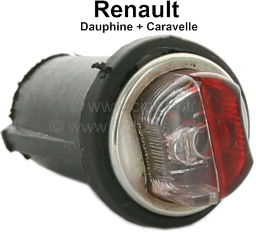 Renault - Parkleuchte (Positionsleuchte), rot - weiß. Passend für Renault R4 L. Renault Caravelle,