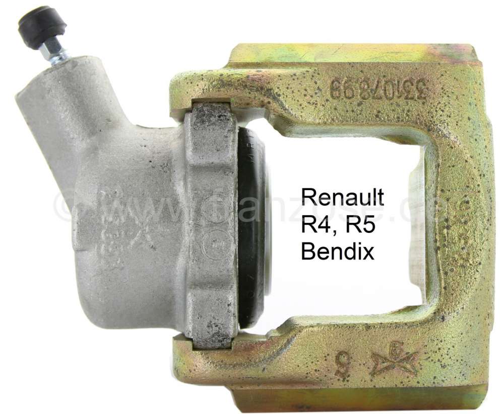 Renault - R4/R5, Bremssattel Renault R4, R5, vorne rechts. System Bendix, (Neuteil). Altteil Rückga