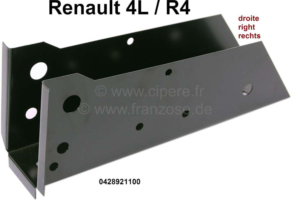 Renault - R4, Chassisausleger Verstärkungsblech (am Ansatz) rechts. Wie Original. Or. Nr. 042892110