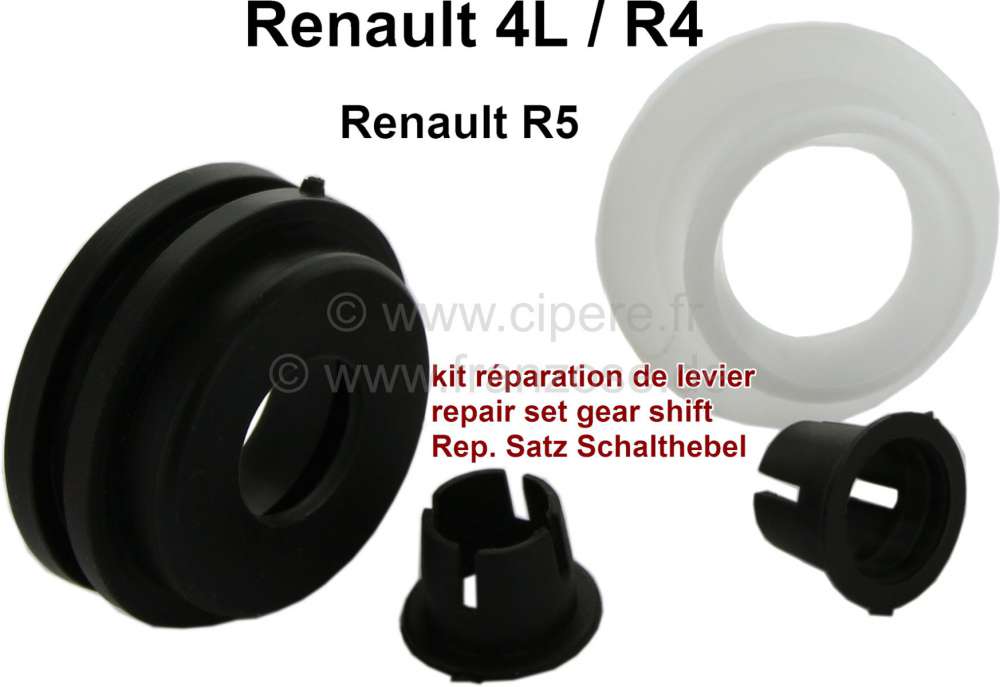 R4/R5, Schalthebel Reparatursatz. Passend für Renault R4 + R5. Bei dem  Renault R4 werden die beiden Kunststoffbuchsen n