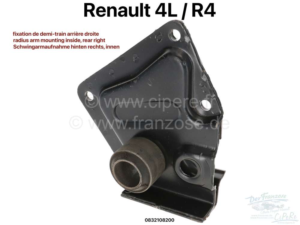Renault - R4, Schwingarmaufnahme innen, hinten rechts. Passend für Renault R4. Or. Nr. 0832108200
