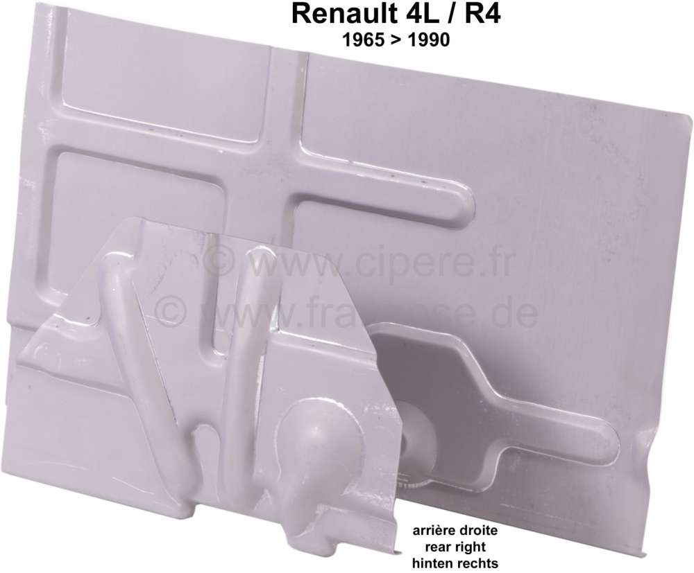 Renault - R4, Innenkotflügel hinten rechts, Reparaturbleche an der Vorderseite + Verstärkungsblech