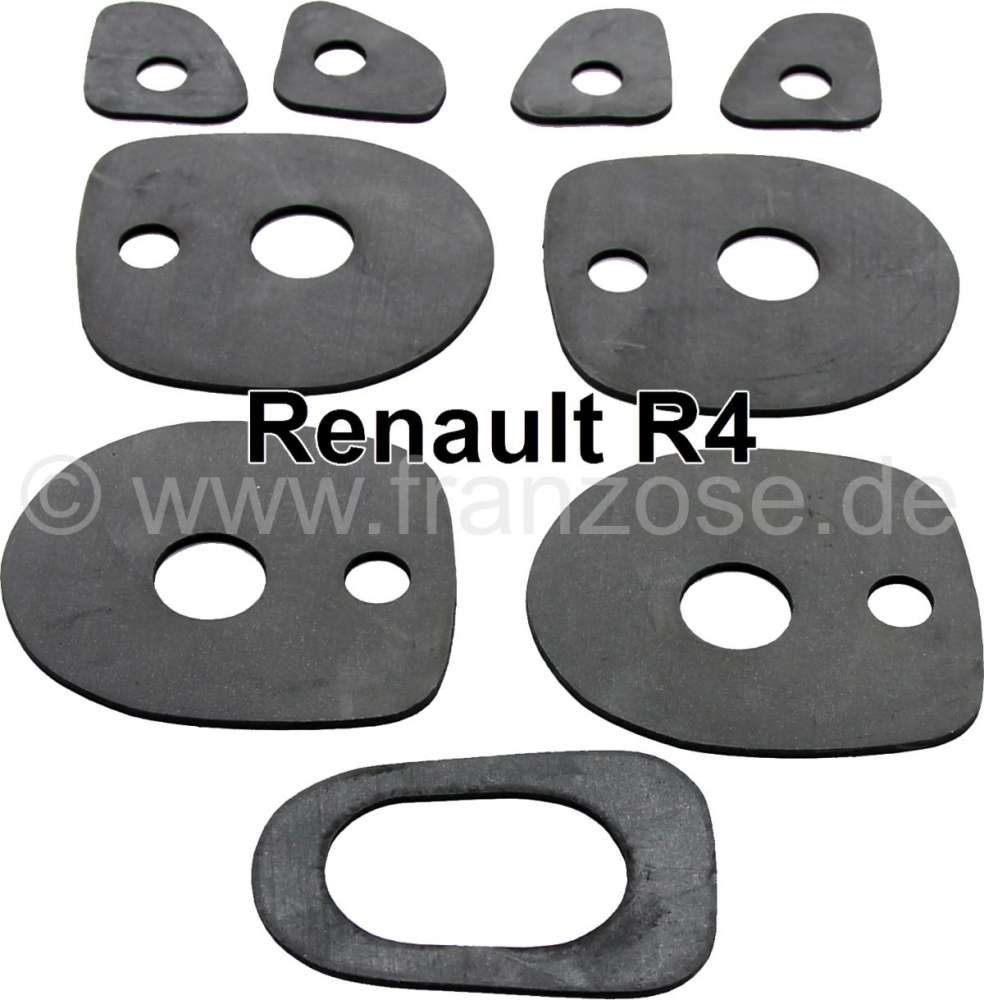 Renault - R4, Türgriff + Kofferraumgriff Gummiunterlagen (für 5 Griffe). Für Türgriffe aus Kunst