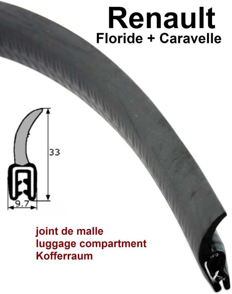 Peugeot - Caravelle/Floride, Kofferraumdichtung, per meter. Passend für Renault Caravelle, Floride,