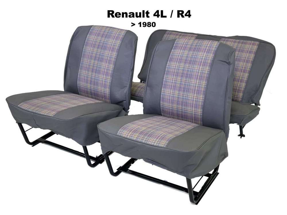 Renault - R4, Sitzbezüge vorne + hinten (als Ersatz für die defekten Sitzbezüge), aus Kunstleder 
