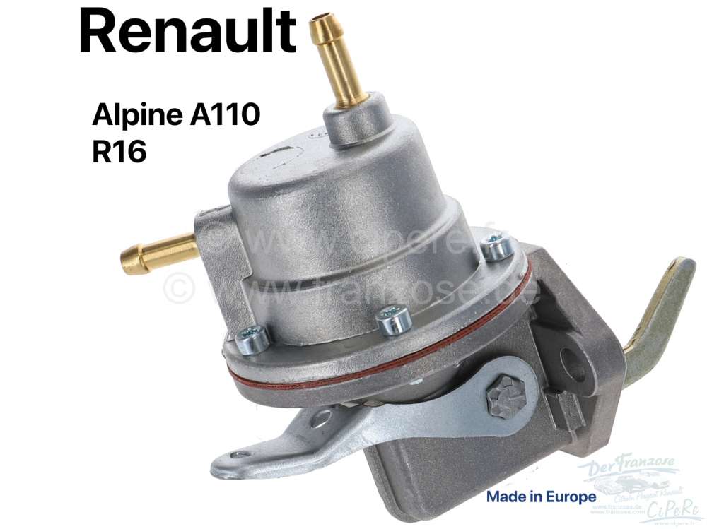 Renault - Benzinpumpe. 2x Benzinleitungsanschluss (6mm). Passend für Renault Alpine A110 (1500ccm),