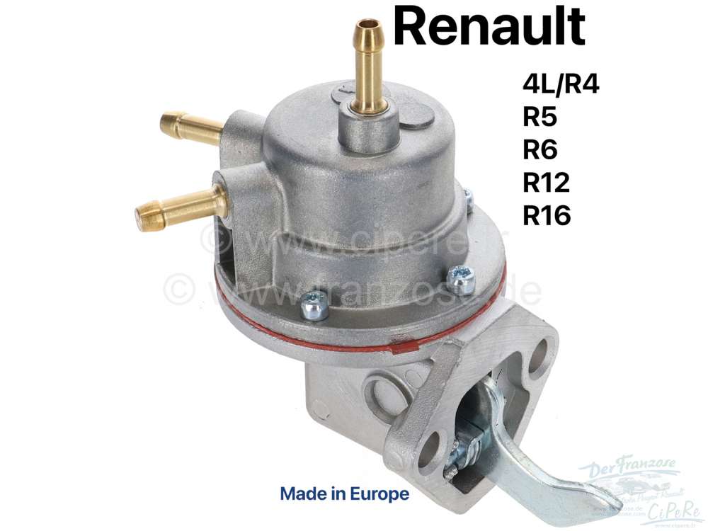 Citroen-2CV - Benzinpumpe, 3x Benzinleitungsanschluß. Passend für Renault R4, R5, R6, R12, R16 1,6. Gu