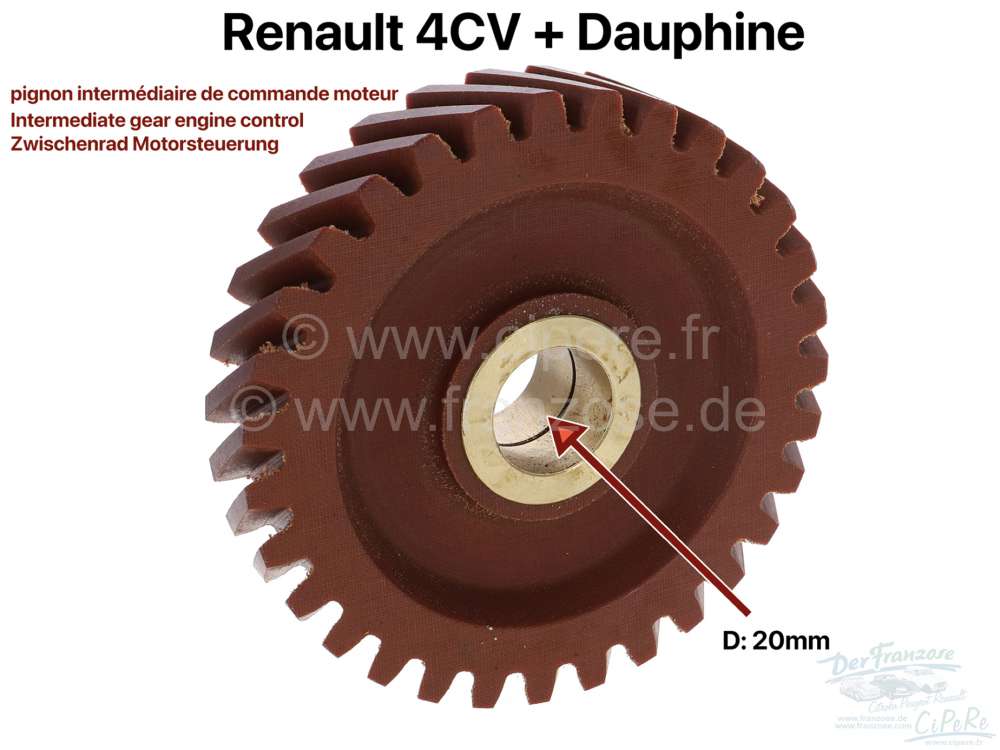 Alle - 4CV/Dauphine, Zwischenzahnrad Motorsteuerung. Passend für Renault 4CV + Dauphine