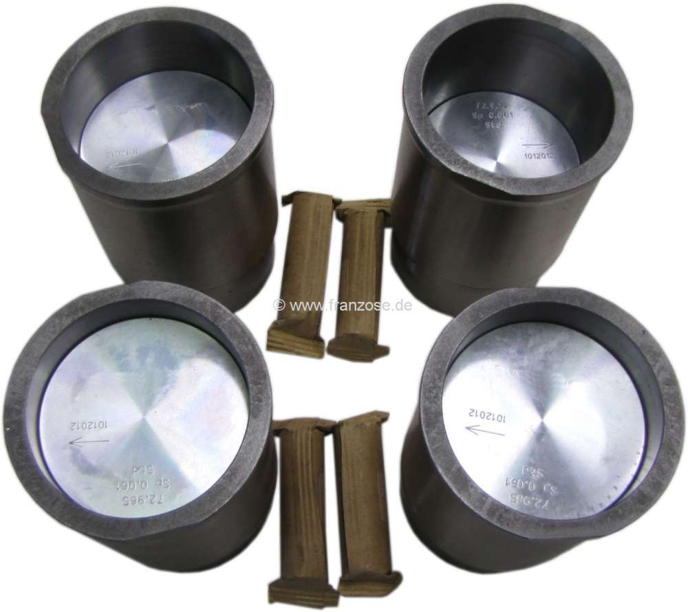 Renault - R5/R10/R12/R15, Kolben + Zylinder (4 Stück). Renault Motor 810 (1289ccm). Passend für Re