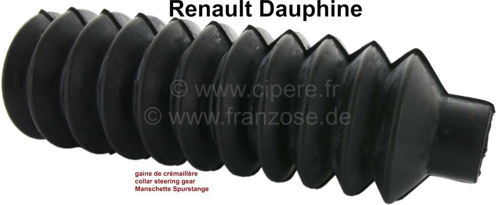Renault - Dauphine, Lenkungsmanschette (per Stück). Öffnungen 31mm + 25mm. Länge minimum 95mm, ma