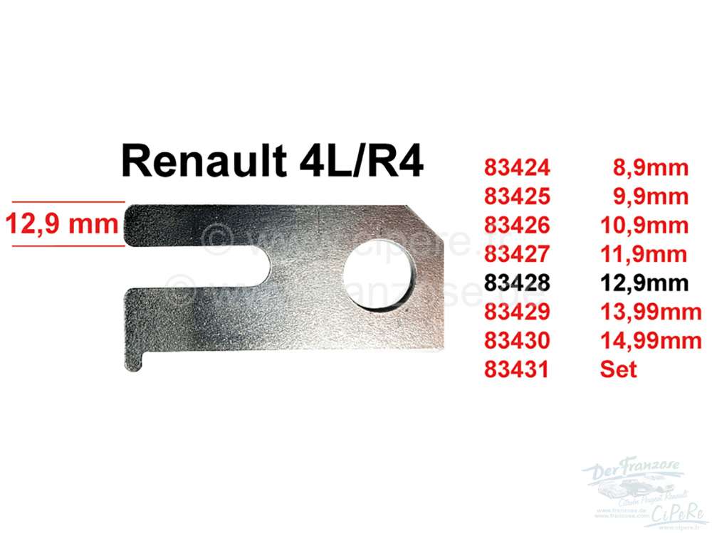 Renault - R4, Lenkgetriebe Einstellscheibe. Maß 12,9mm. Diese Einstellscheibe ist für die korrekte