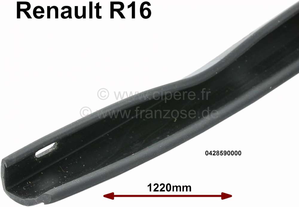Renault - R16, Dichtung Motorhaube zu Stirnwand (Wasserablaufgummi). Passend für Renault R16. Or. N