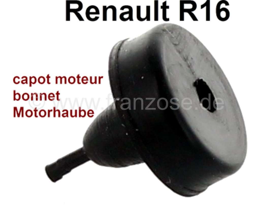 Renault - R16, Gummipuffer für die Motorhaube. Passend für renault R16. Or. Nr. 7700535323 + 06082