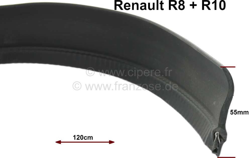 Renault - R8/R10, Dichtungsprofil für die Frontmaske. Passend für Renault R8 + R10. Länge ca.: 12