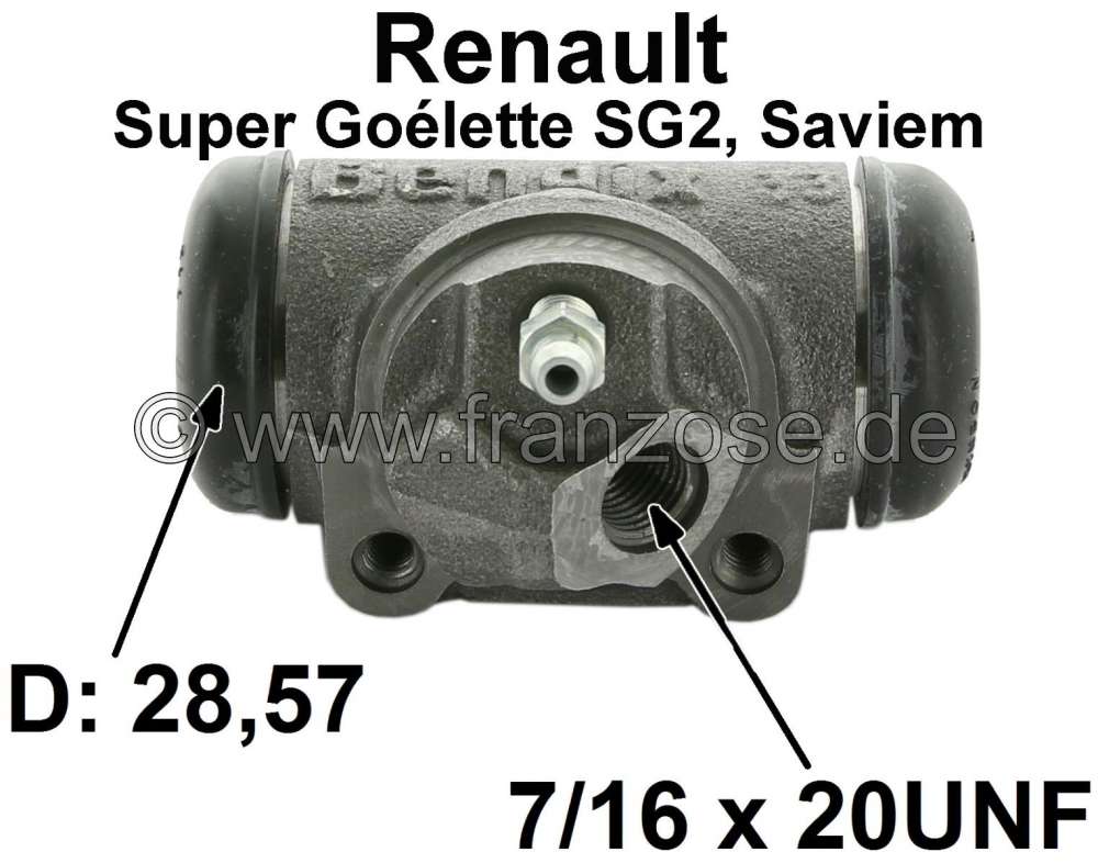 Sonstige-Citroen - SG2, Radbremszylinder hinten links. Passend für Renault SG2 (Renault Super Goélette SG2,