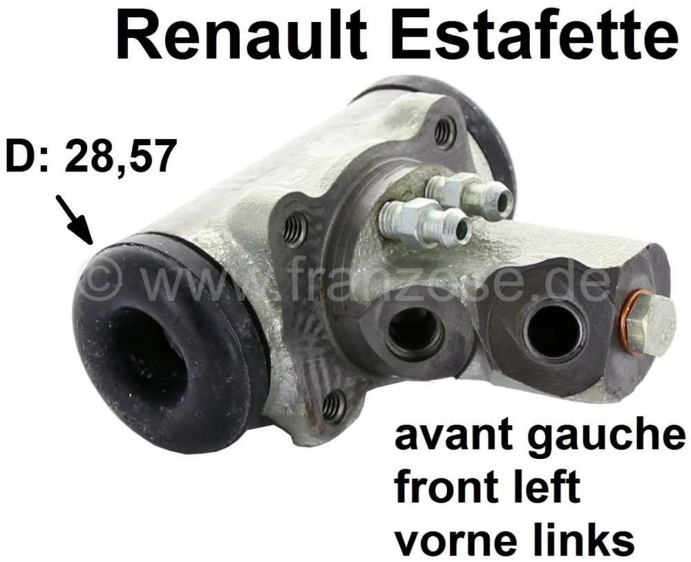 Renault - Estafette, Radbremszylinder vorne links. Passend für Renault Estafette. Kolbendurchmesser