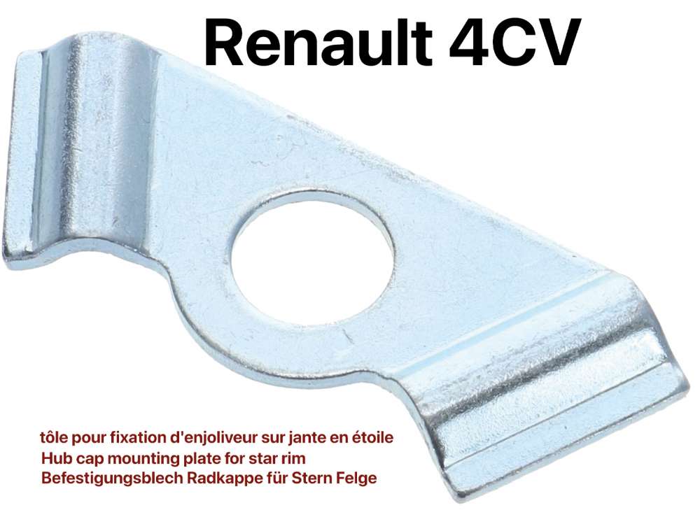 Renault - 4CV, Radkappe Befestigungsblech für die Sternfelge. Passend für Renault 4CV