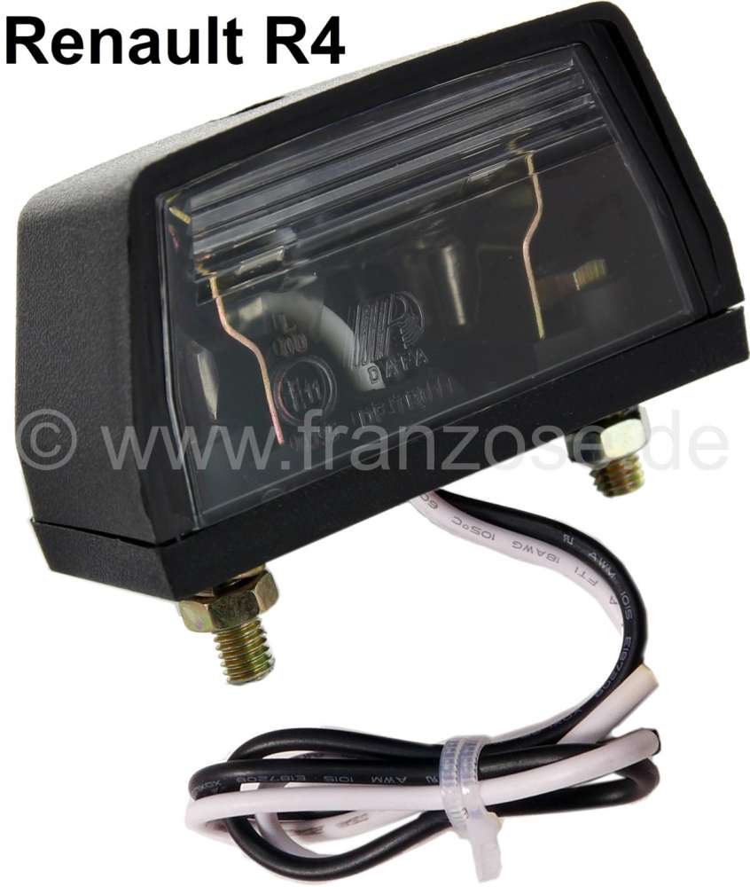 Alle - R4, Kennzeichenleuchte komplett. Passend für Renault R4, letzte Ausführung. Or. Nr. 7701