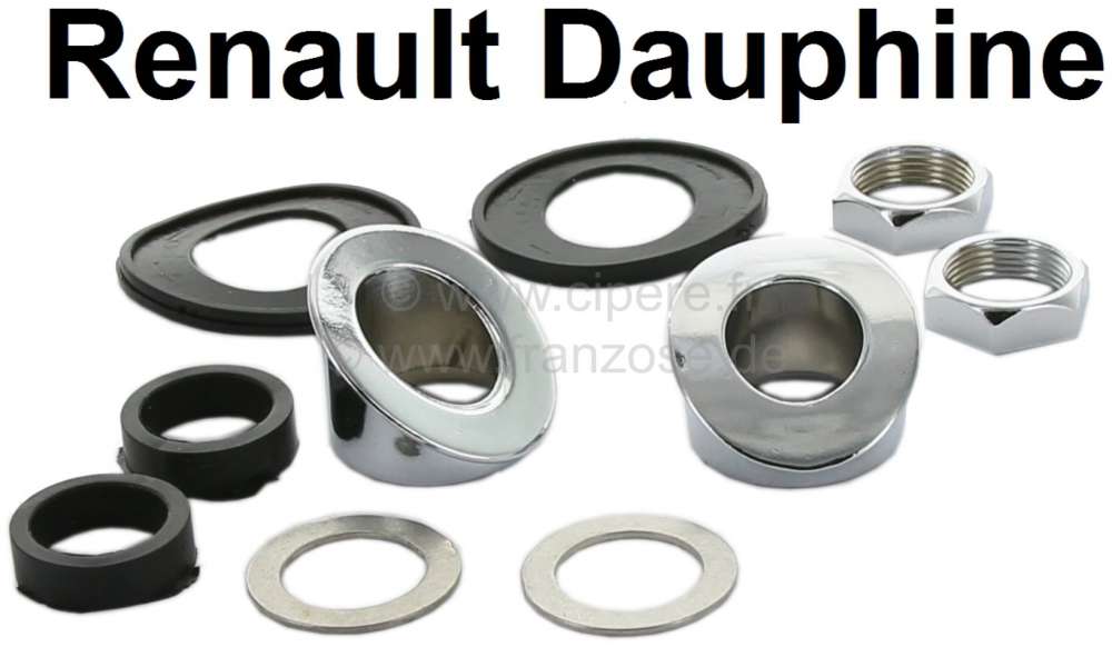 Renault - Dauphine, Scheibenwischer Montagesatz (zweite Ausführung). Passend nur für Renault Dauph