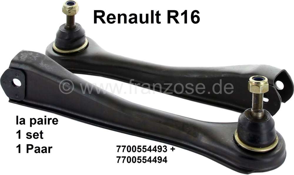 Renault - R16, Spurstange links + rechts (1 Set). Passend für Renault R16. Or. Nr. 7700554493 + 770