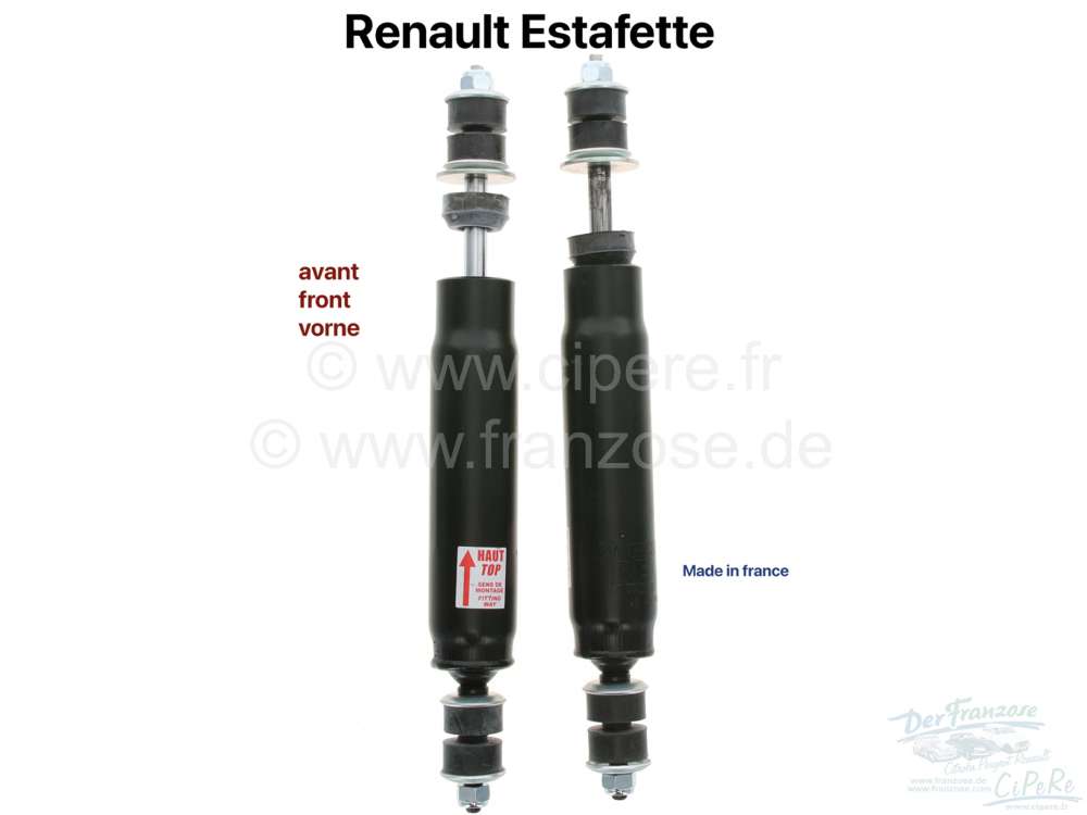 Renault - Estafette, Stoßdämpfer vorne (2 Stück). Passend für Renault Estafette, von Baujahr 02/