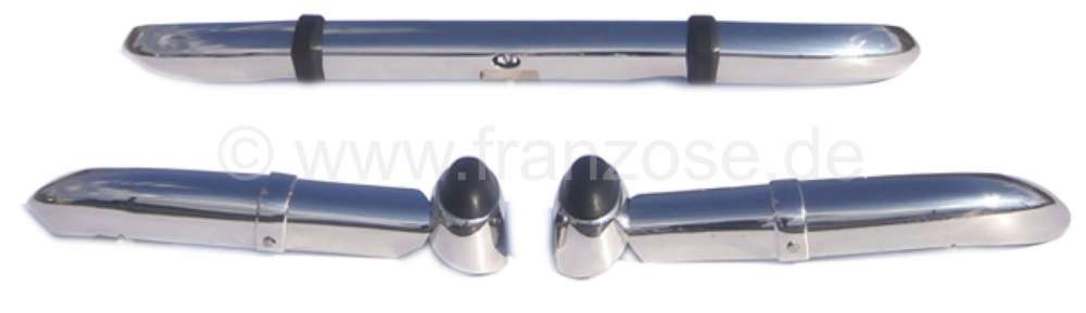 Renault - A110, Stoßstangen vorne und hinten. Angefertigt aus poliertem Edelstahl. Passend für Ren