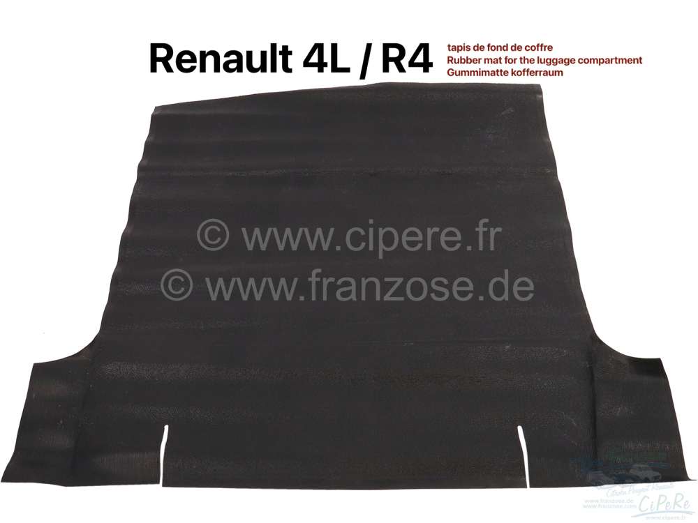 R4, Gummimatte für den Kofferraum. Passend für Renault R4.