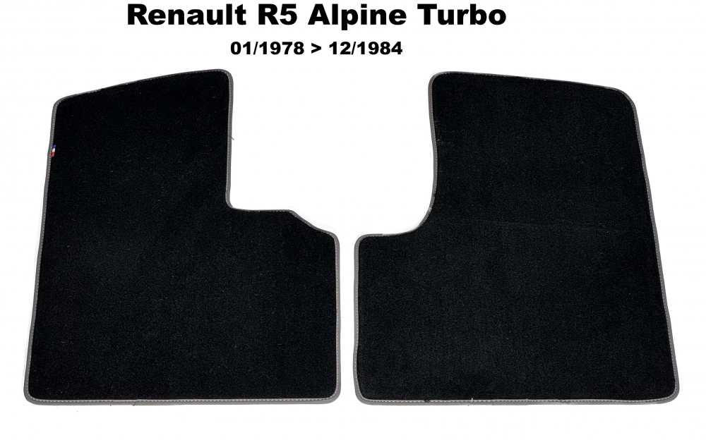 Peugeot - R5 Alpine Turbo, Fußmattensatz vorne Velour Exellence (nur vorne links + rechts), schwarz