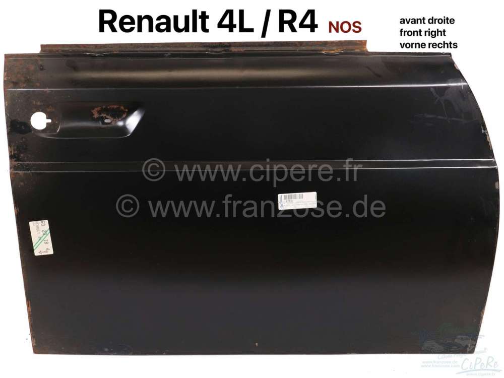Renault - R4, Tür außen, komplette Türaußenhaut. Vorne rechts. Passend für Renault R4 mit verde