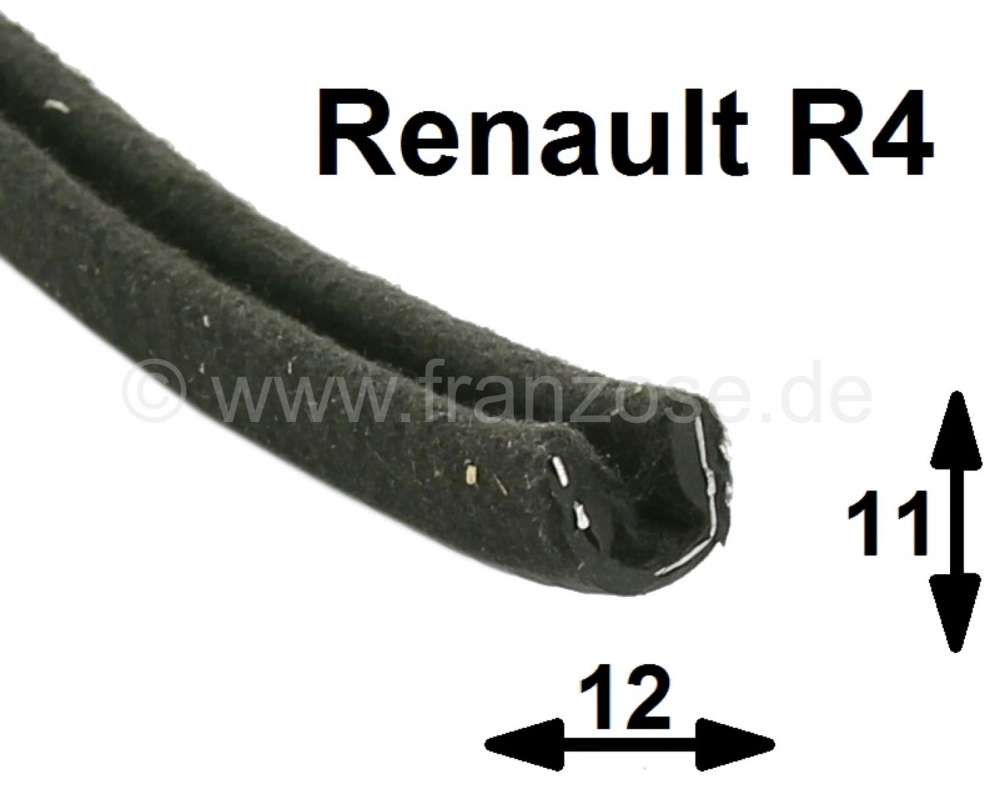 Citroen-2CV - R4, Schiebefensterführung, passend für Renault R4 + R10. Per Meter! Die Fensterführung 