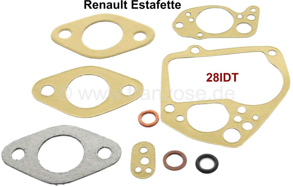 Renault - Estafette, Vergaser Dichtsatz Solex 28IDT. Passend für Renault Estafette.