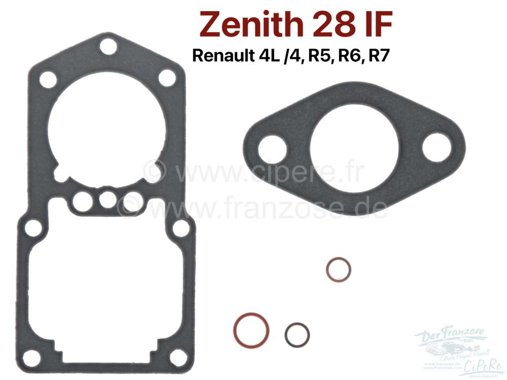 Renault - Zenith 28IF, Vergaserdichtsatz Zenith 28 IF. Passend für Renault R4, R5, R6, R7