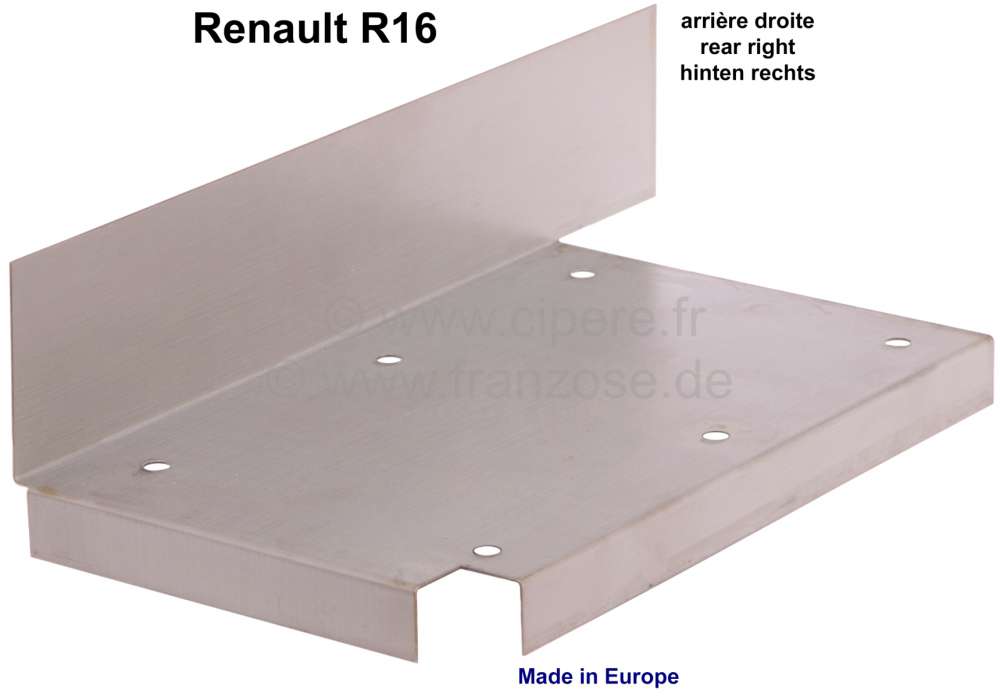 Renault - R16, Längsträger Verstärkung, hinten rechts. Passend für Renault R16. Made in Europe.