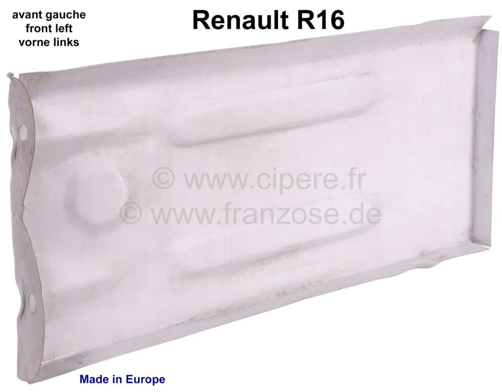 Renault - R16, Spritzwand vorne links (Reparaturblech). Passend für Renault R16. Made in Europe.