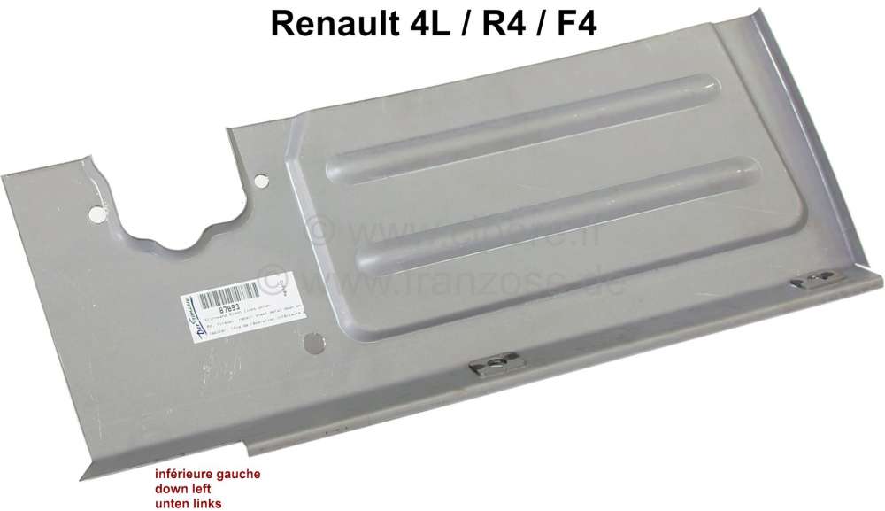 Renault - R4, Motorstirnwand Reparaturblech unten links. Passend für Renault R4 GTL (R1128, F4), vo